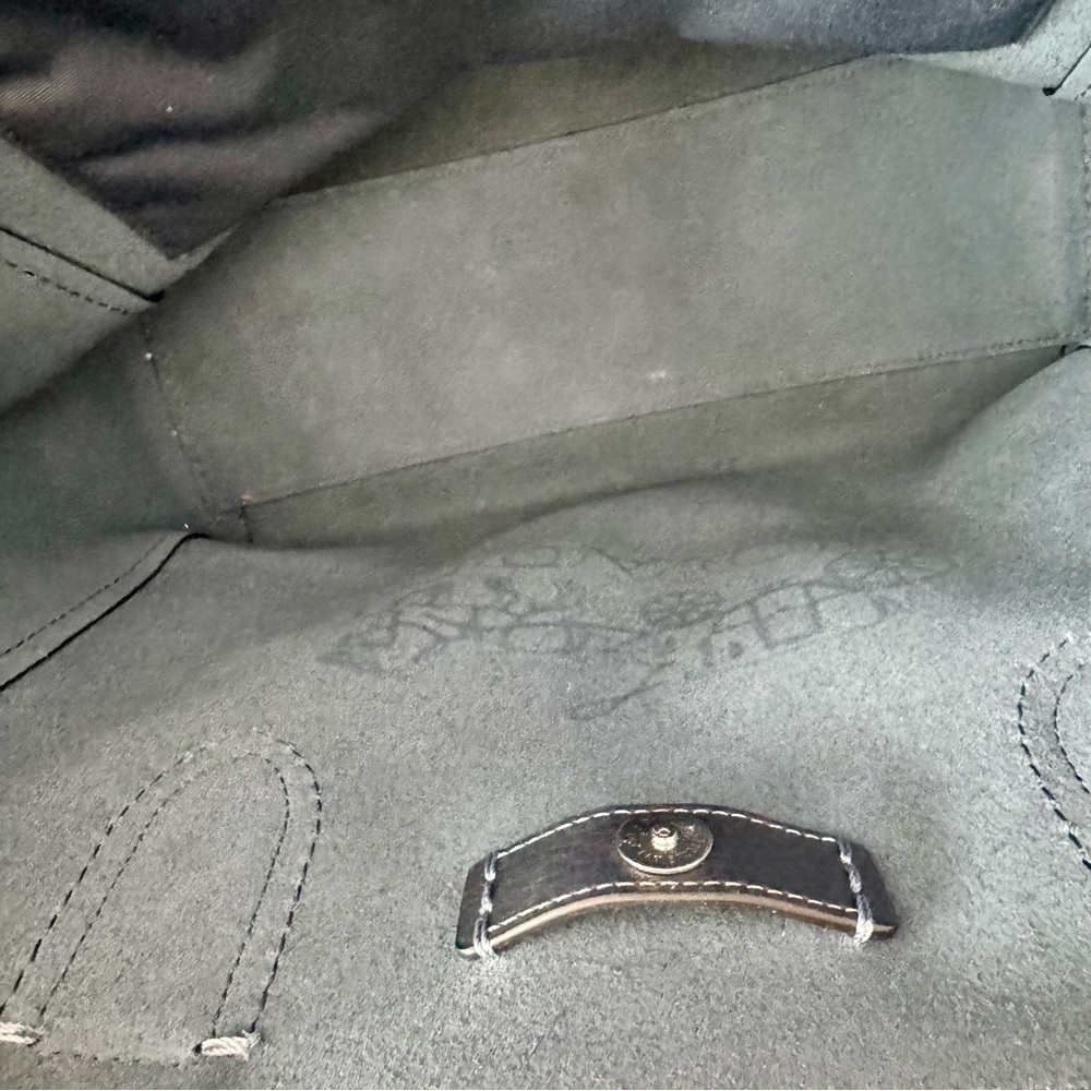 NWT Coach Derby Tote Bag Embossed Horse Carriage Silver/Midnight Navy Multi - Picture 10 of 13
